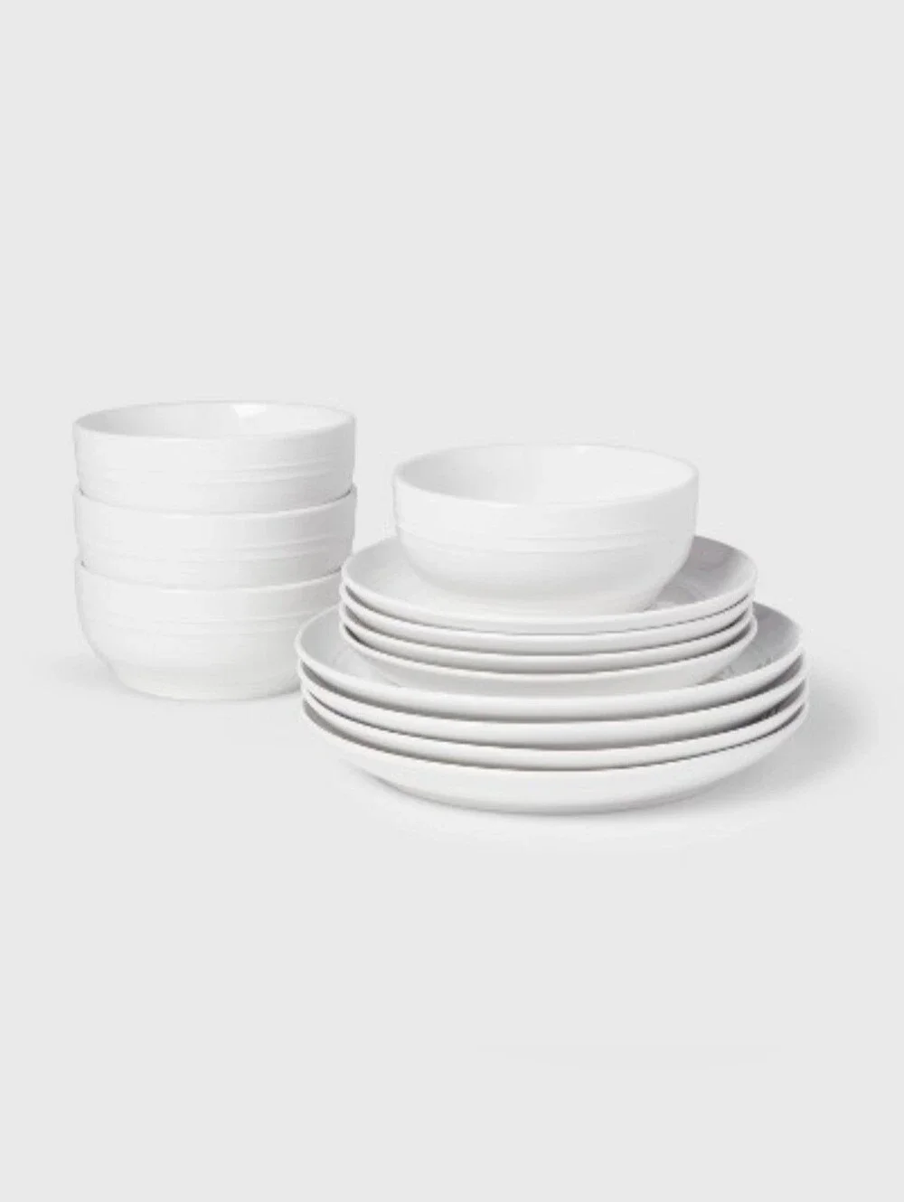 Threshold 12pc Stoneware Westfield Dinnerware Set White